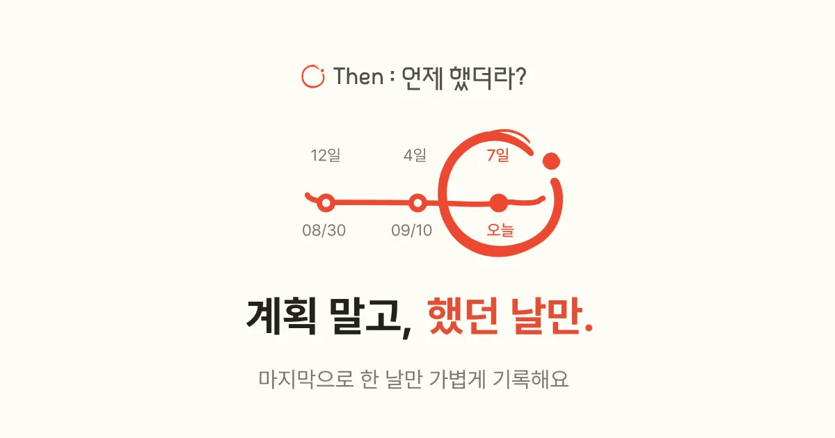 Then — 계획 말고, 했던 날만. 마지막으로 한 날만 가볍게 기록하는 앱